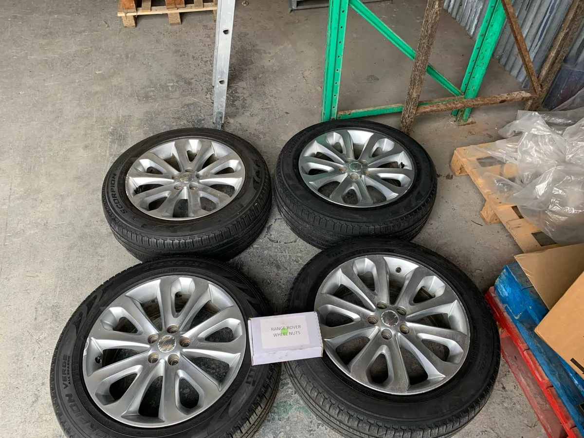 Range Rover 20’ alloys with tyres and wheel nuts - Image 1