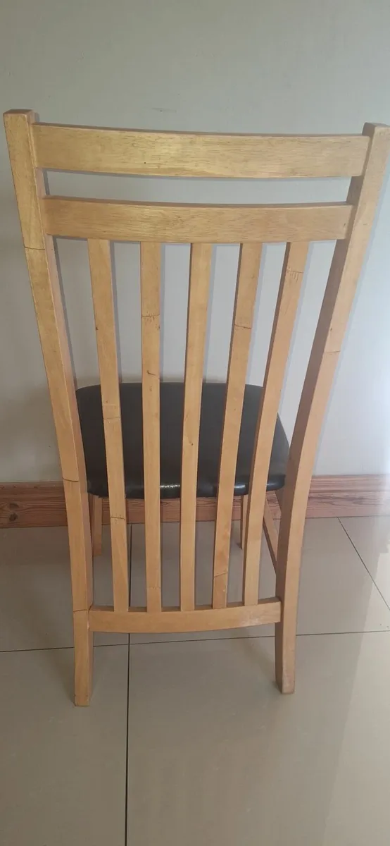 Oak dining chairs x 6 - Image 3