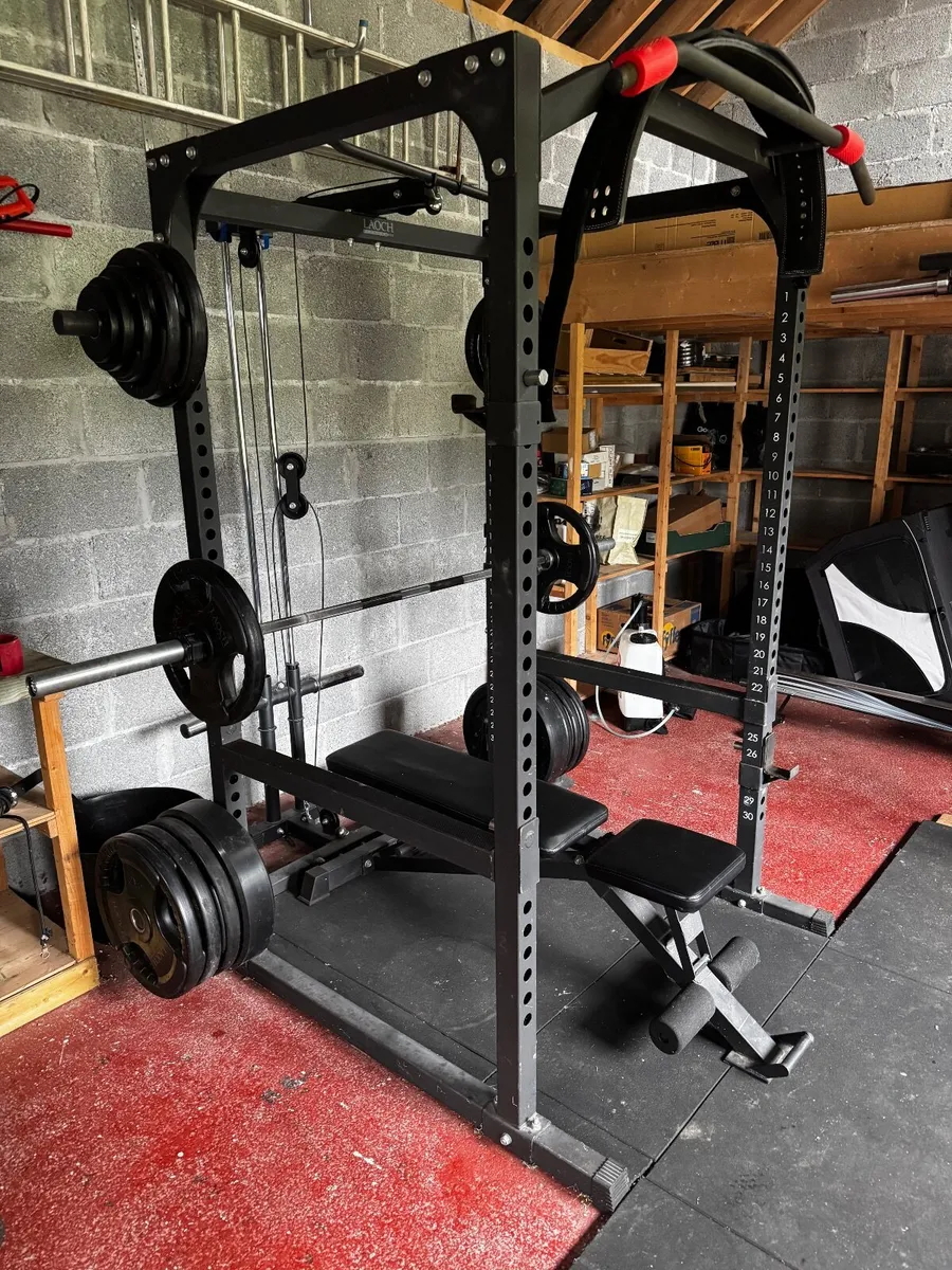 Power Rack, Weights, Bars & Bench - Image 1