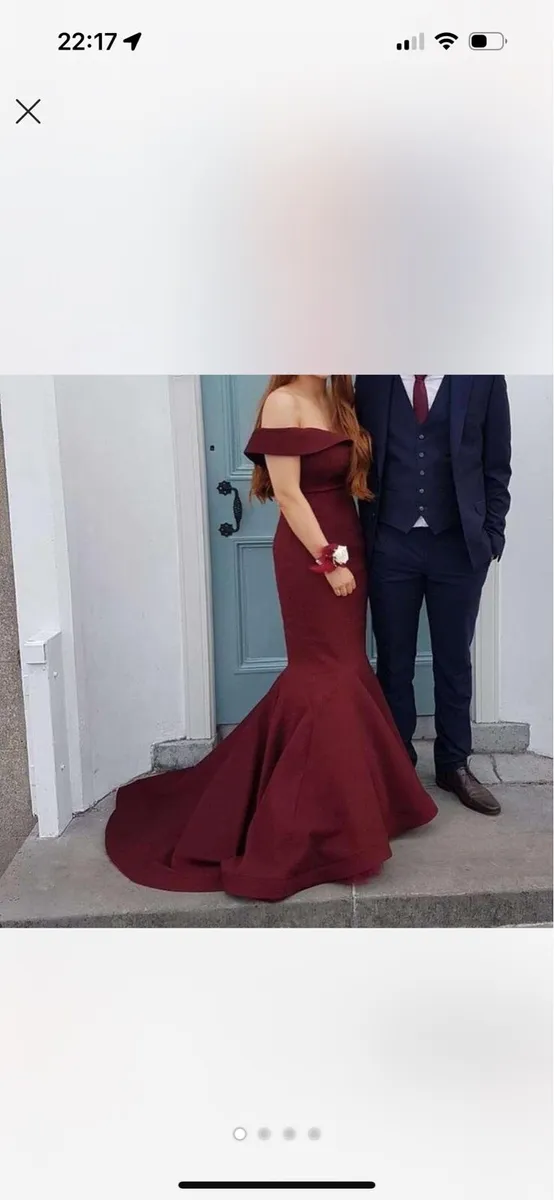 Debs dress - burgundy fishtail dress - Image 1