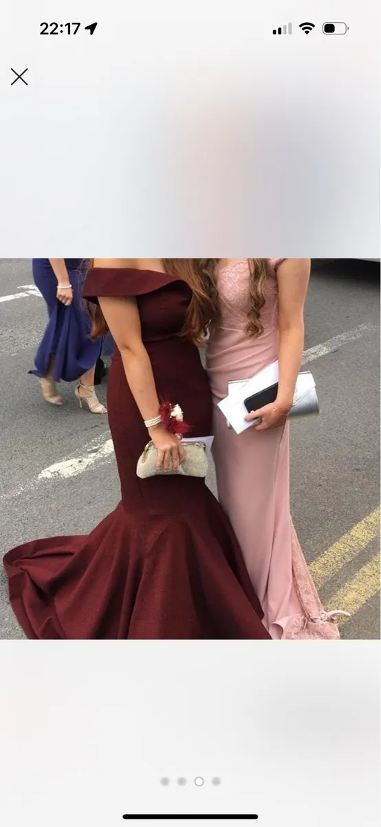 Debs dress - burgundy fishtail dress - Image 3