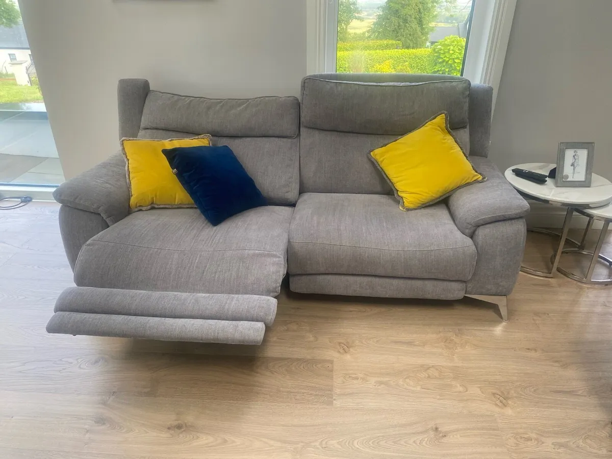 Three seater couch (electric recliner)& sofa - Image 1