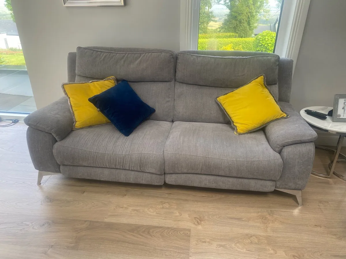 Three seater couch (electric recliner)& sofa - Image 2