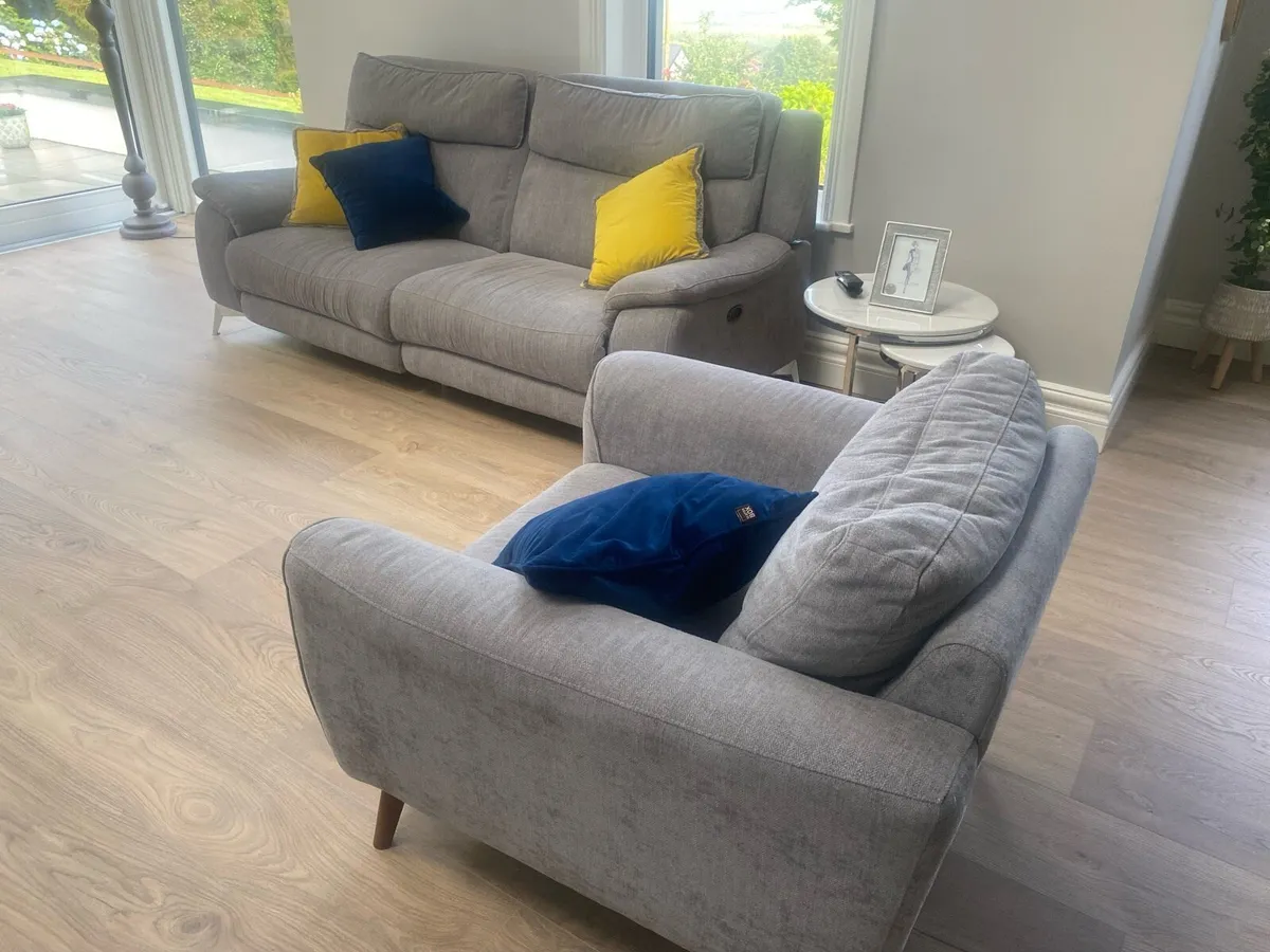 Three seater couch (electric recliner)& sofa - Image 3