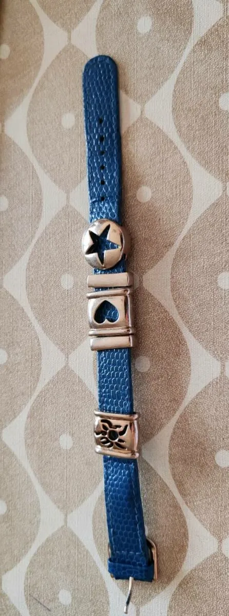 Blue leather bracelet - Image 1