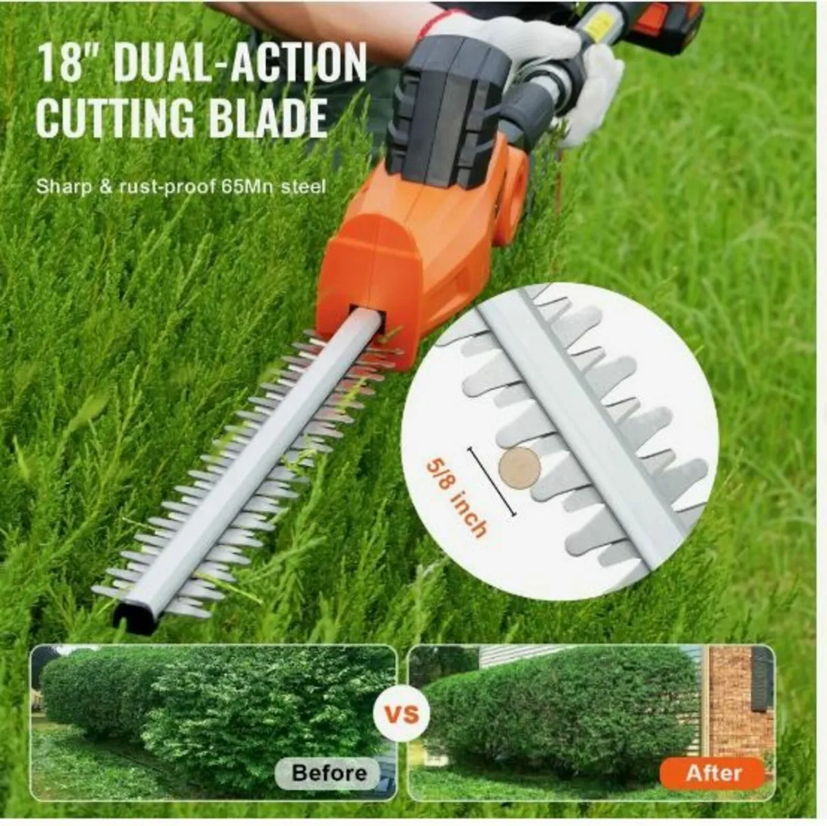 20V Cordless Hedge Trimmer Telescoping Pole - Image 4