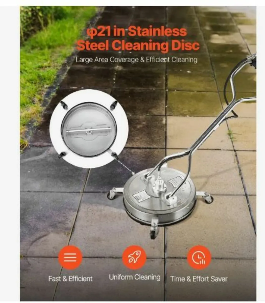 21" Pressure Washer Surface Cleaner 4 Wheels - Image 2