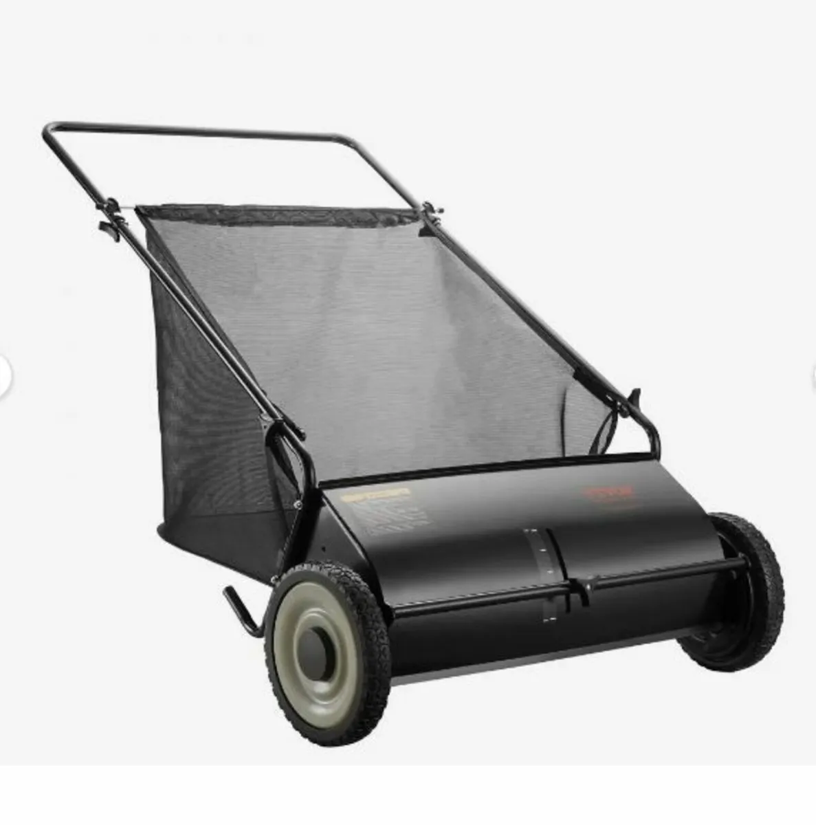 Push Lawn Sweeper, 26-inch Leaf & Grass Collector - Image 1