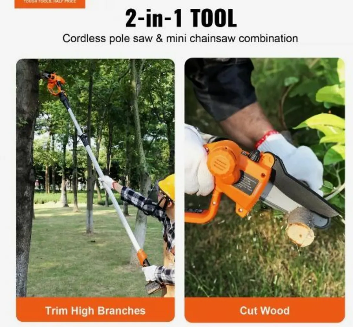 2-in-1 Cordless Pole Saw & Mini Chainsaw - Image 3