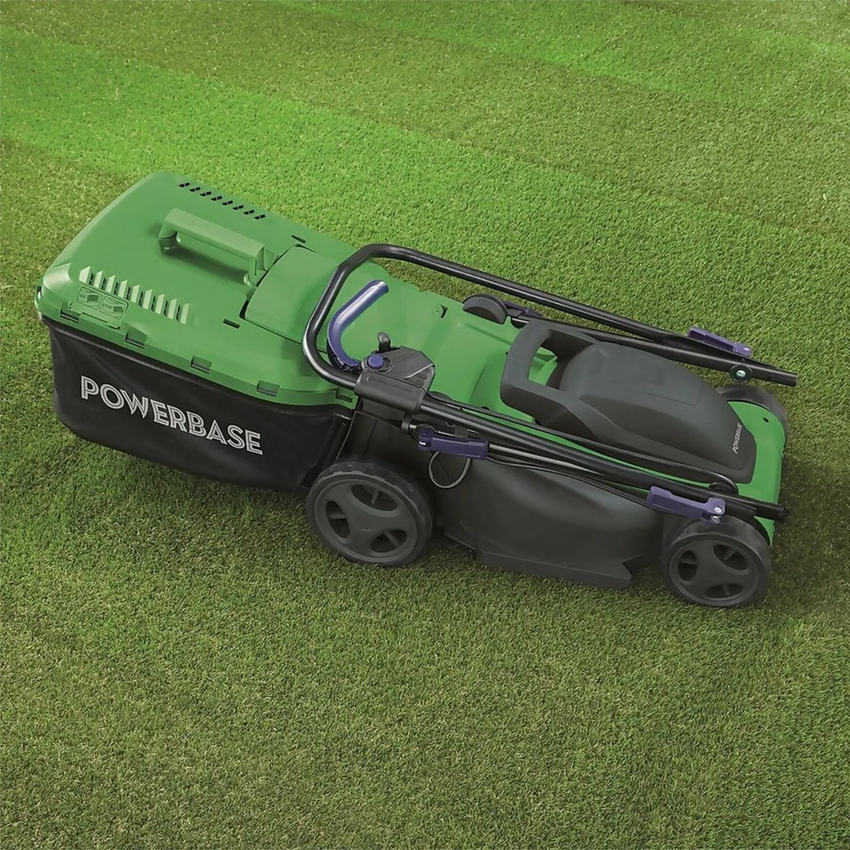 Powerbase Electric Mower and Rear Roller - Green / - Image 3