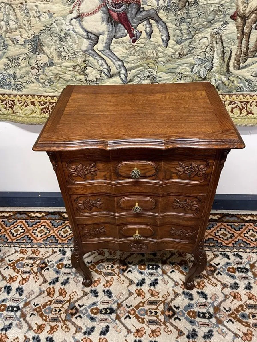 French Louis XV Style Carved Oak Chest of Drawers - Image 2
