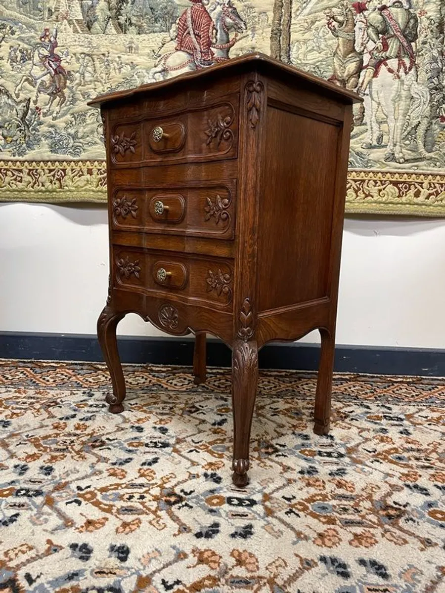 French Louis XV Style Carved Oak Chest of Drawers - Image 3