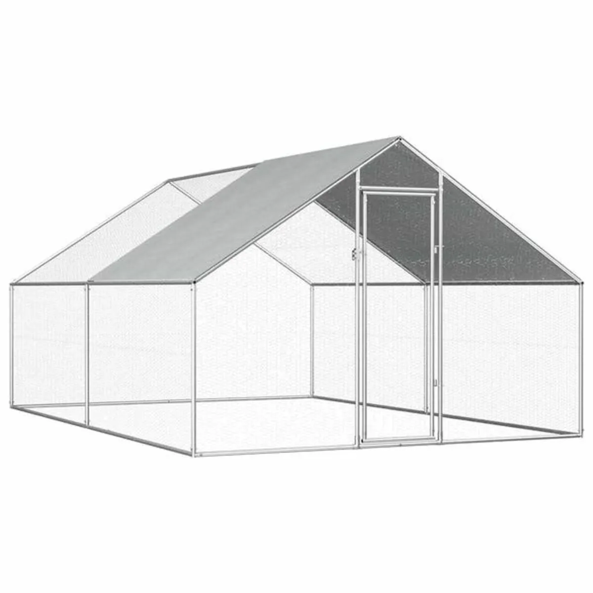 Galvanized Metal Chicken Coop Walk-in Chicken Run - Image 1