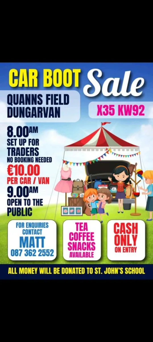 Carboot sale 30th august