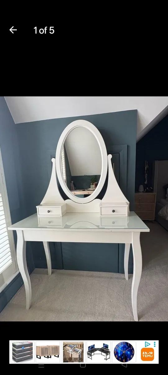 Hemnes Dressing table with mirror - Image 1
