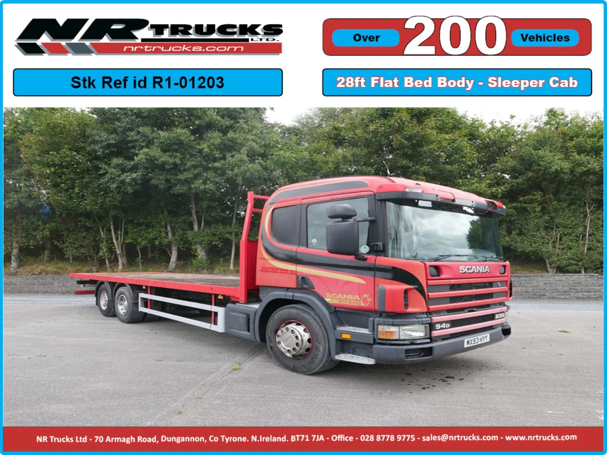 2003 Scania 94D 230HP Rigid Flat Bed 6x2 Manual - Image 1