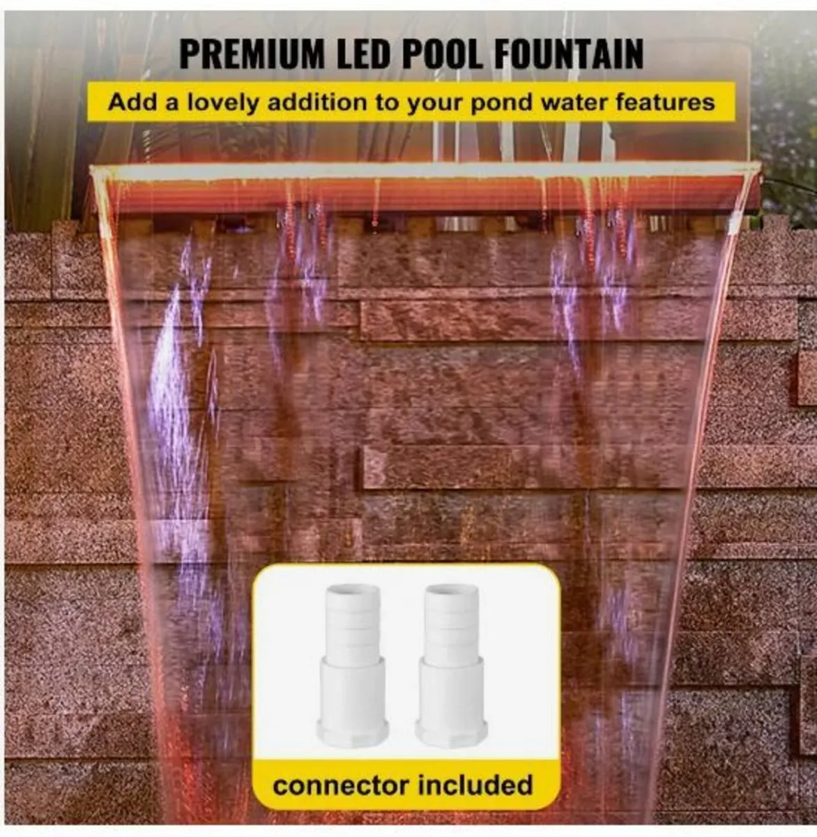 Colorful LED swimming pool waterfall spillway - Image 2
