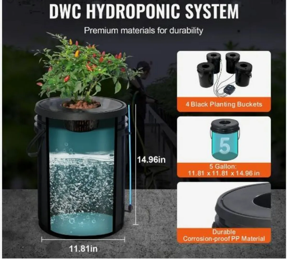 DWC Hydroponics Grow System Deep Water Culture - Image 2