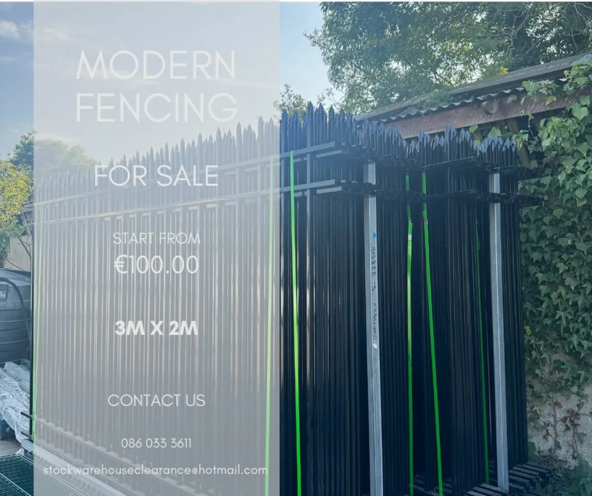 Brand new modern black fencing - Image 1