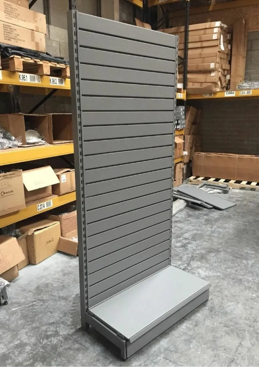 Tall Shop Shelving - Slatted Wall - Second Hand - Image 3