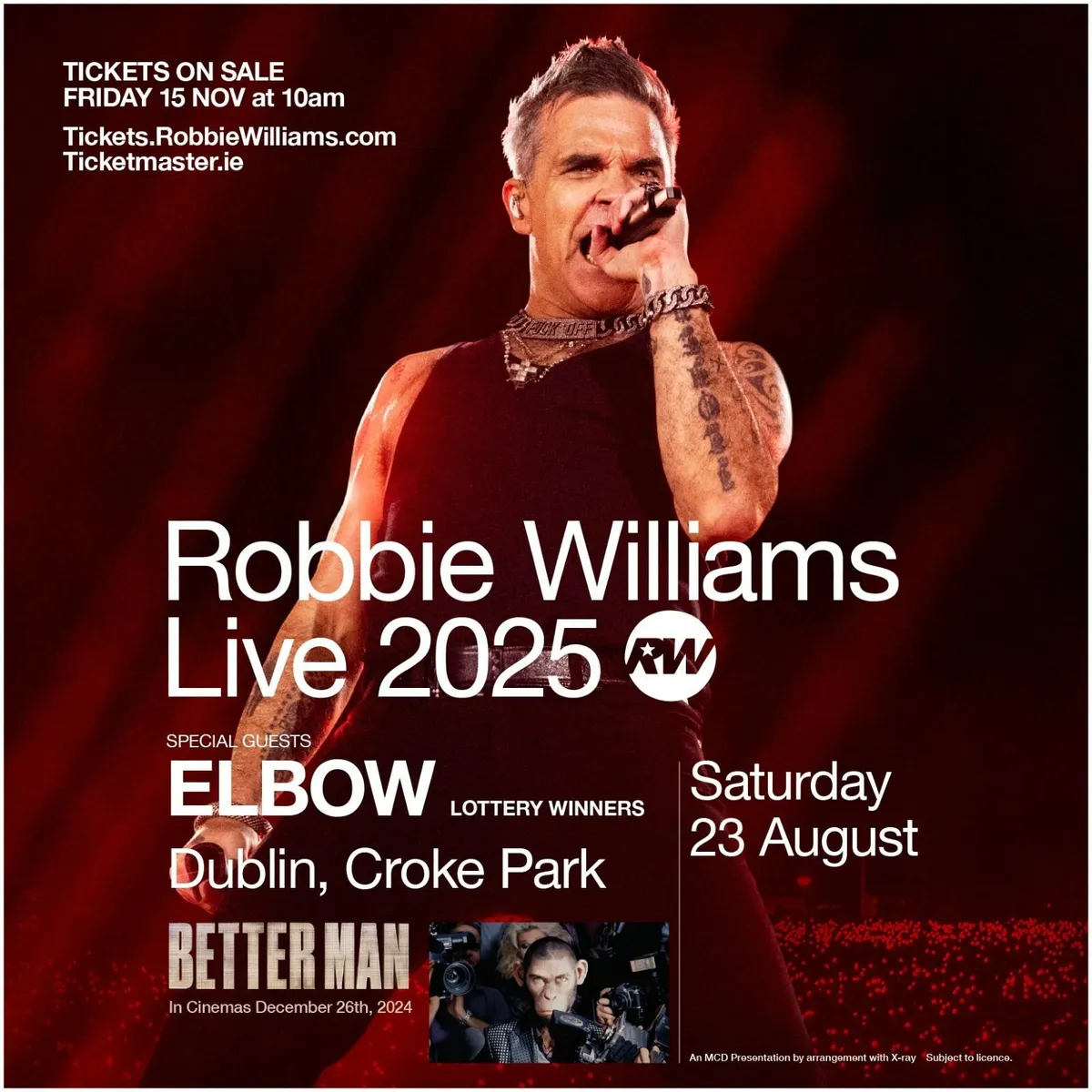 Robbie Williams Concert Tickets x2 Seated