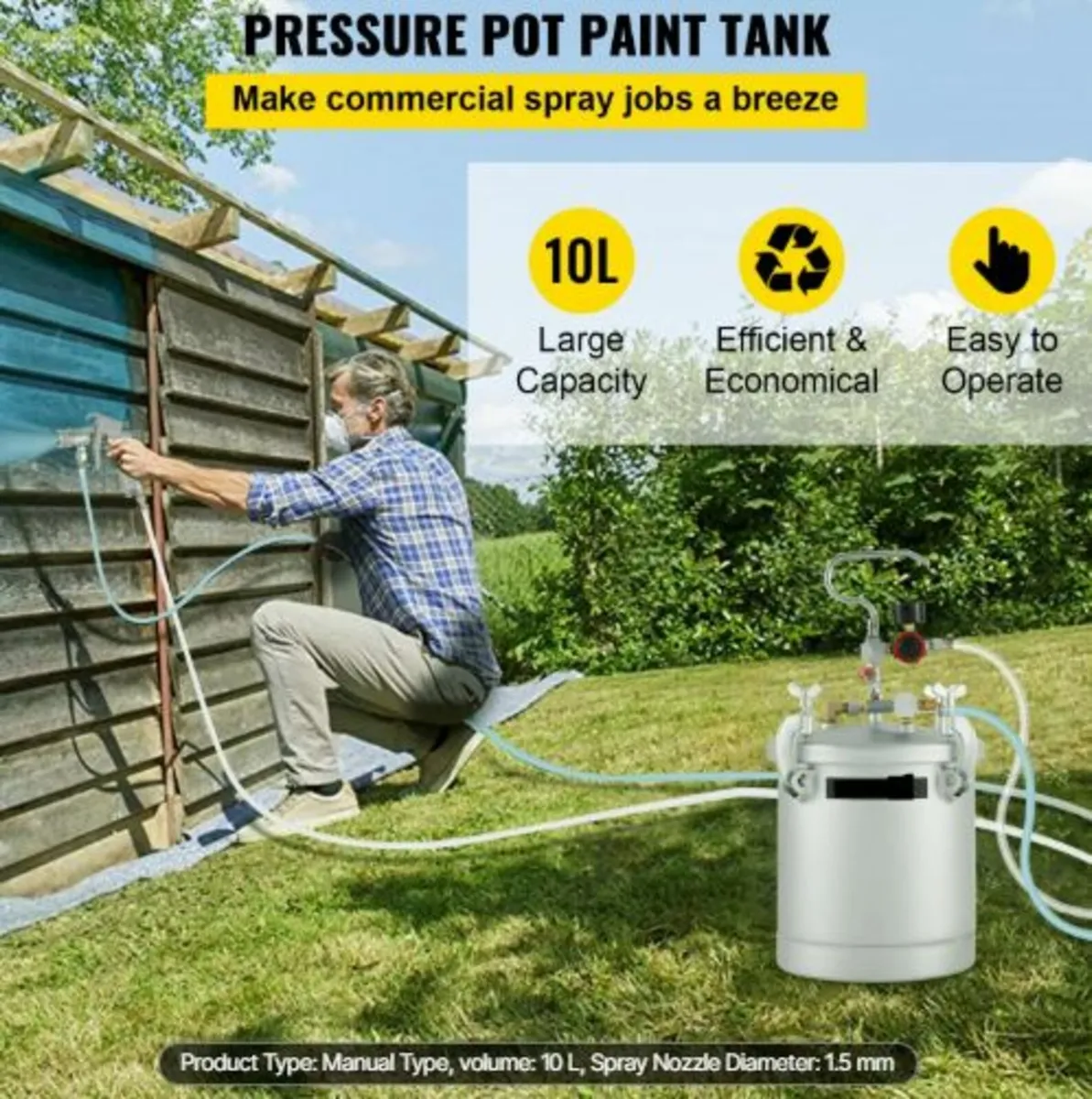 Commercial Paint Pressure Tank 2.5Gallons Pressure - Image 2