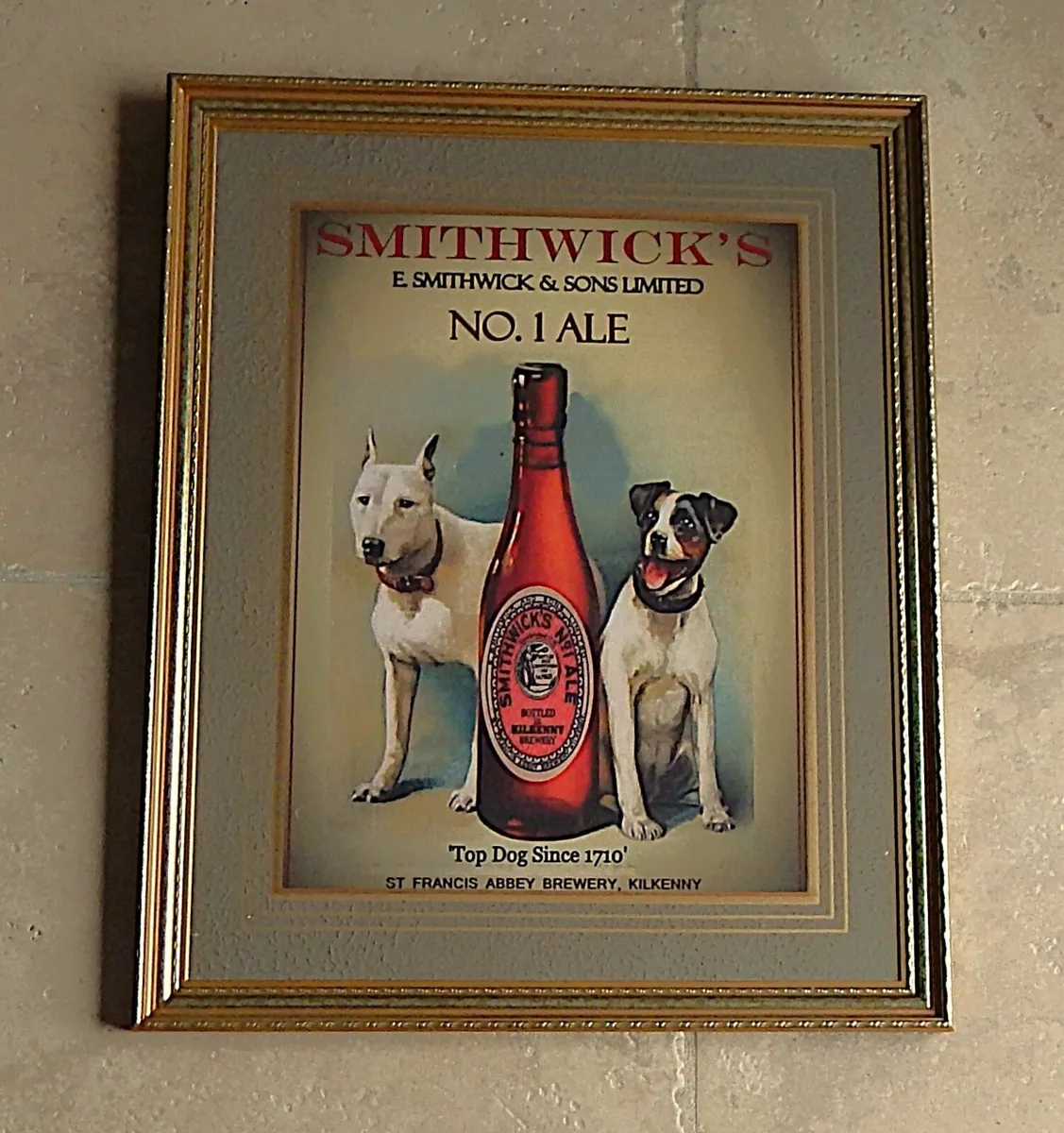 Large Smithwick’s No 1 Ale Pub Advertising Mirror - Image 1