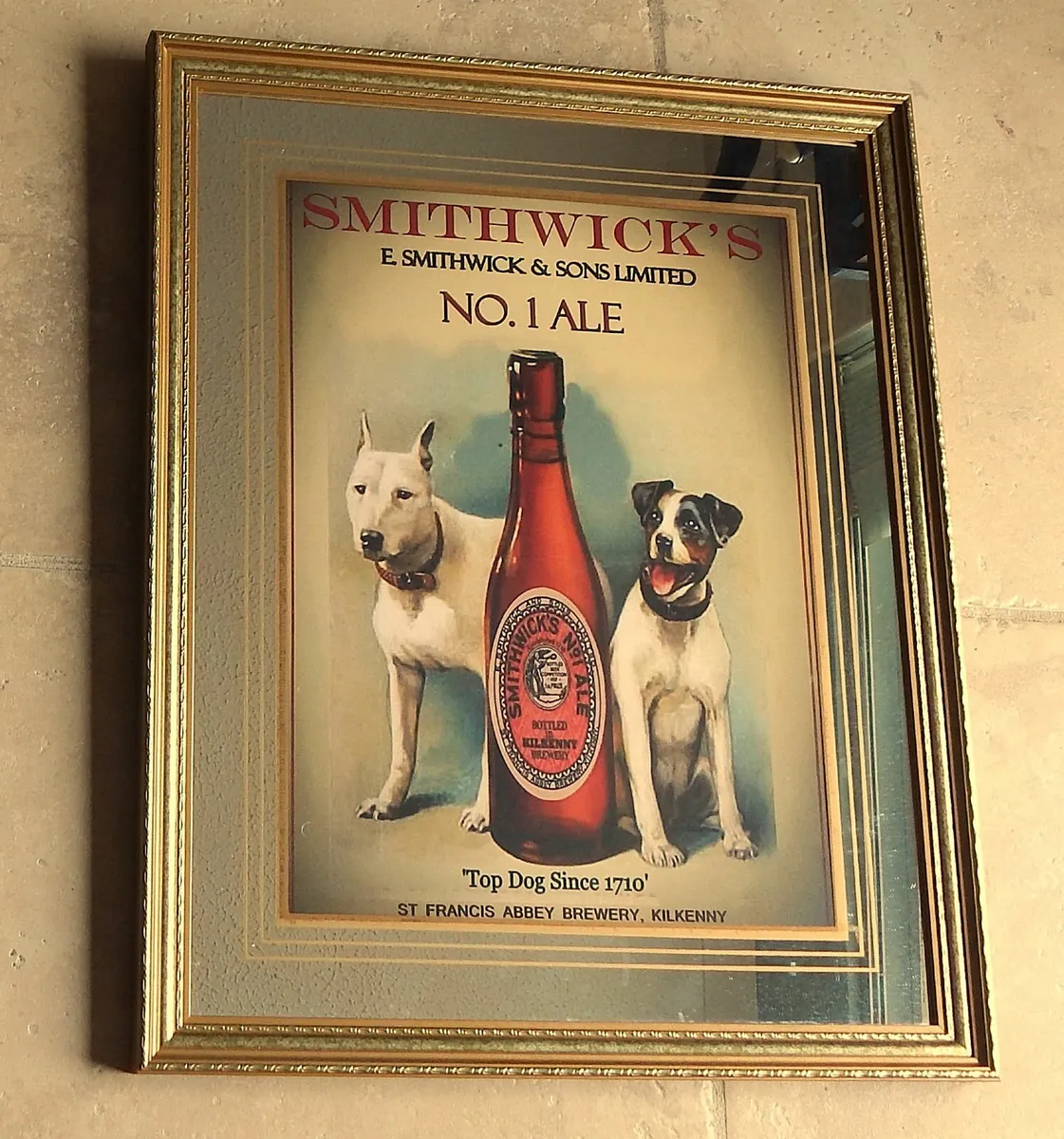 Large Smithwick’s No 1 Ale Pub Advertising Mirror - Image 2