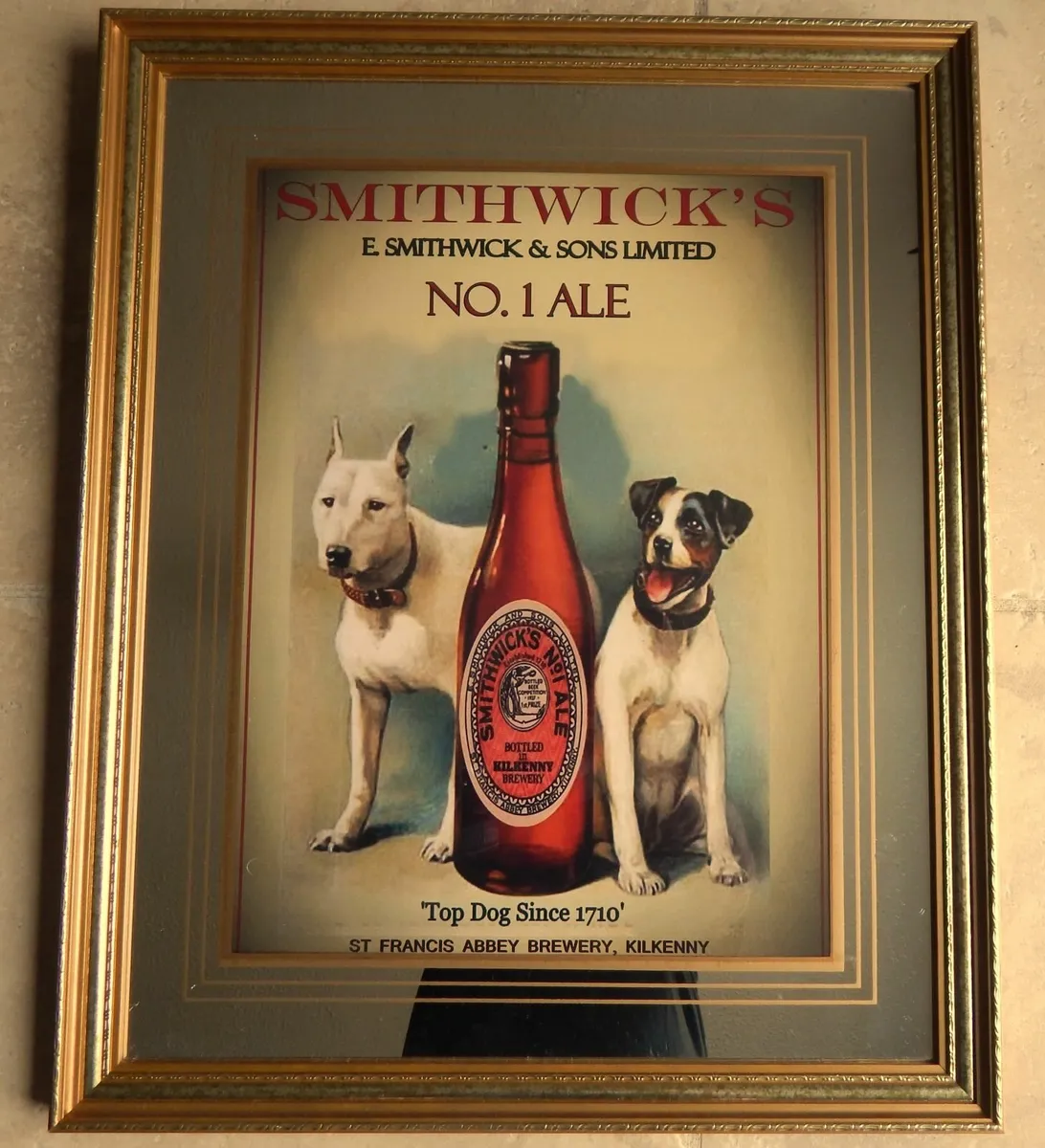 Large Smithwick’s No 1 Ale Pub Advertising Mirror - Image 3
