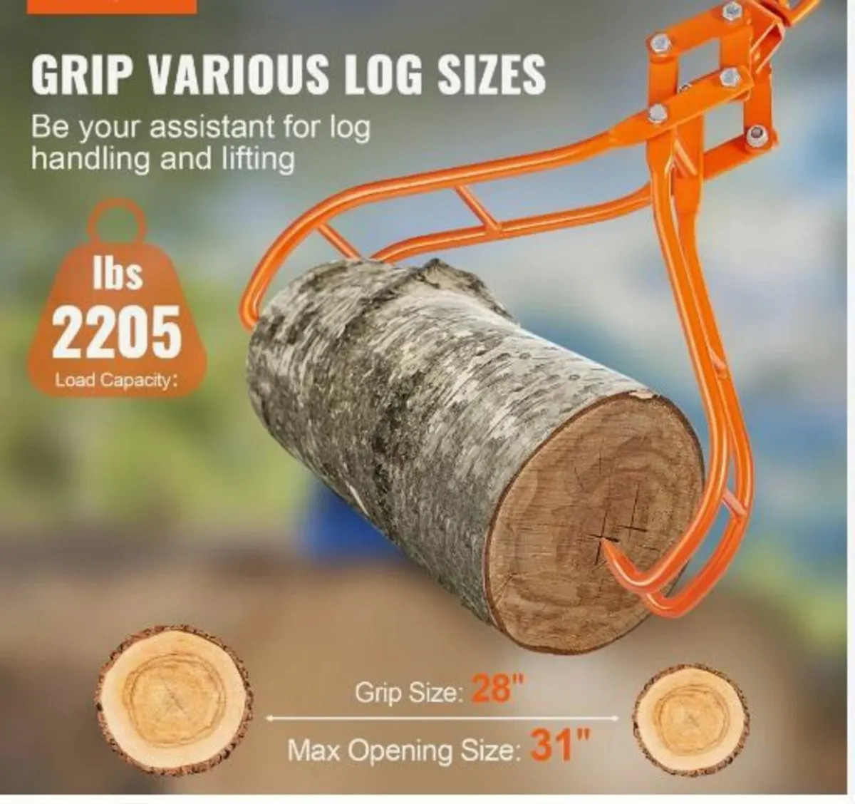 Timber Claw Hook, 28 inch 4 Claw Log Grapple - Image 4