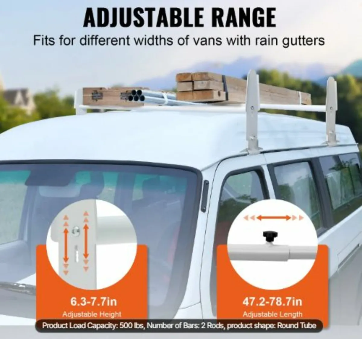 Van Roof Ladder Rack,2Bar Alloy Steel Ladder Racks - Image 4