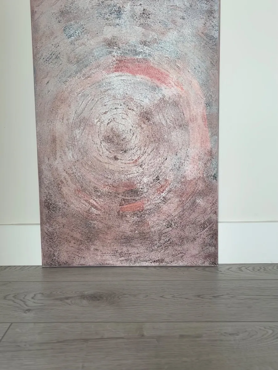 Pink and grey abstract painting - Image 1