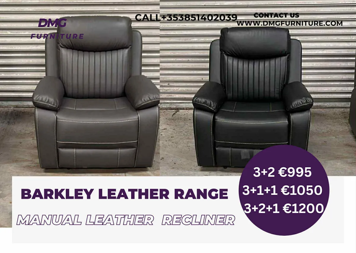 New Barkley Leather Recliner Sofa Range - Image 2