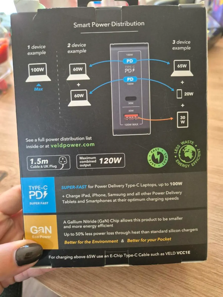 120W desktop GaN Charger for laptop, tablet, phone - Image 3