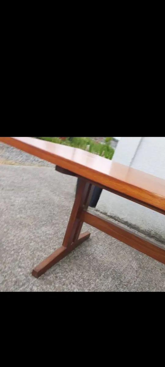 mid century teak whale tail coffee table - Image 2