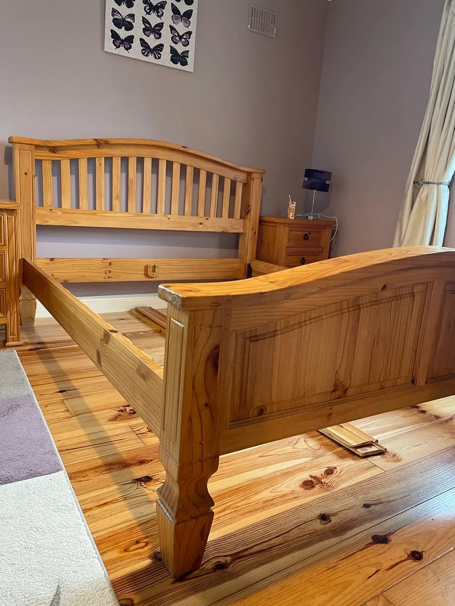 King Bed Frame, Solid Pine - Image 2