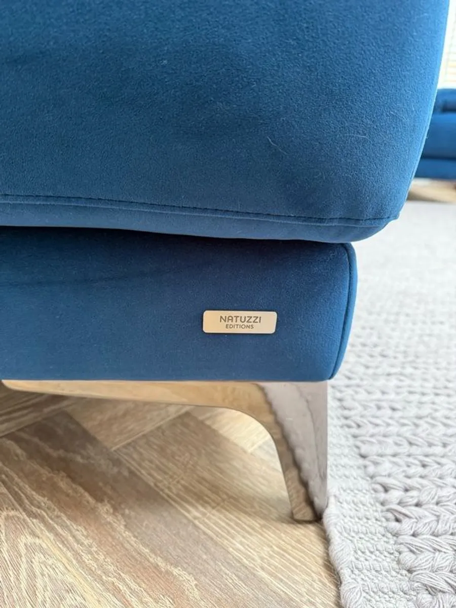 Natuzzi deep blue sofa, Excellent condition - Image 2