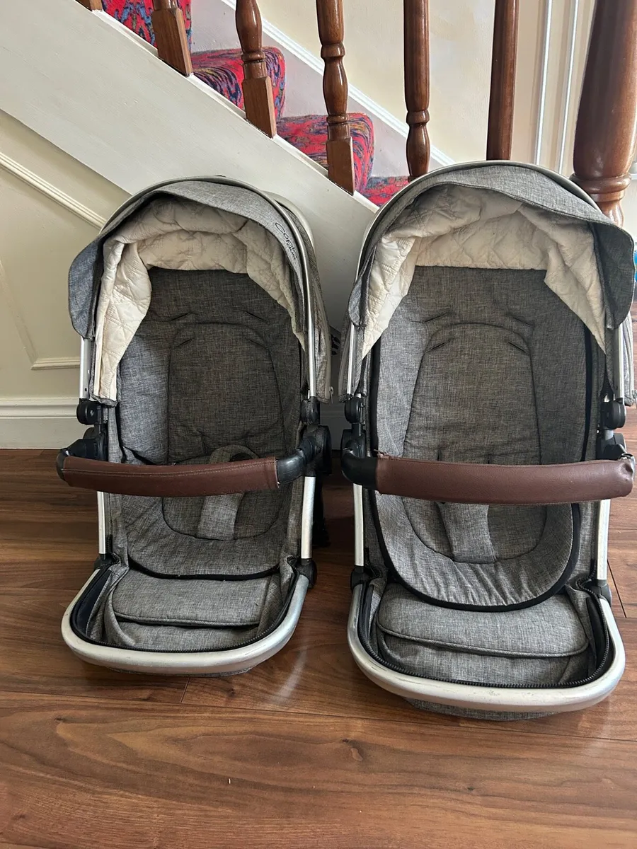 Cupla Duo twin buggy Travel system car seat isofix - Image 3