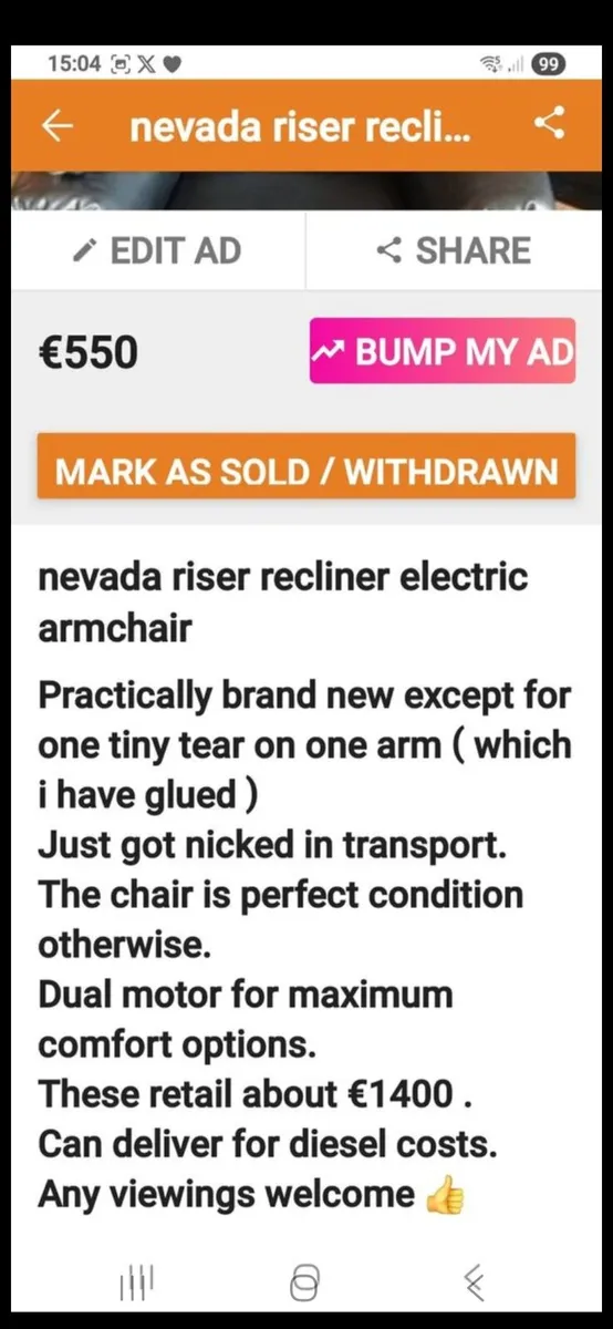 Electric riser recliner armchair - Image 3