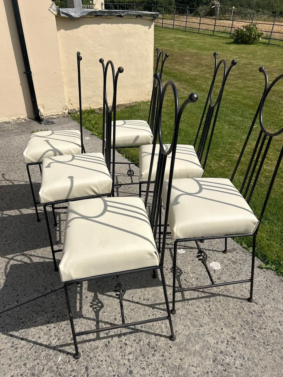 6 hand made iron seats.leather seating - Image 1