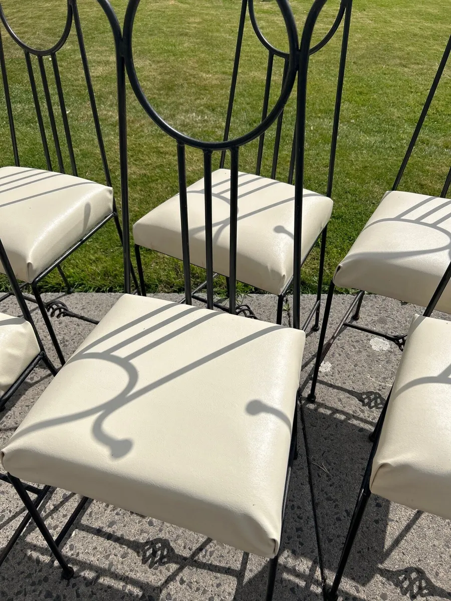 6 hand made iron seats.leather seating - Image 3