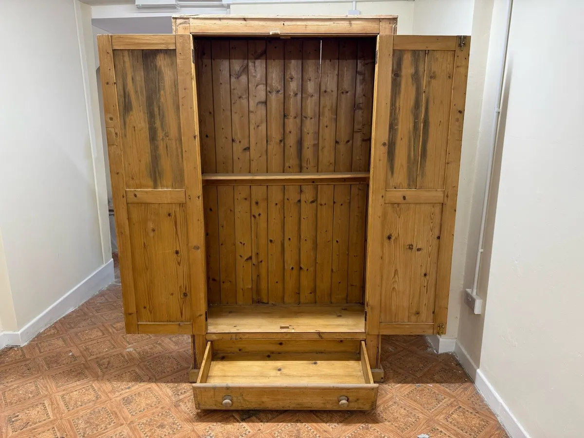 Solid Pine Antique Wardrobe - Image 3