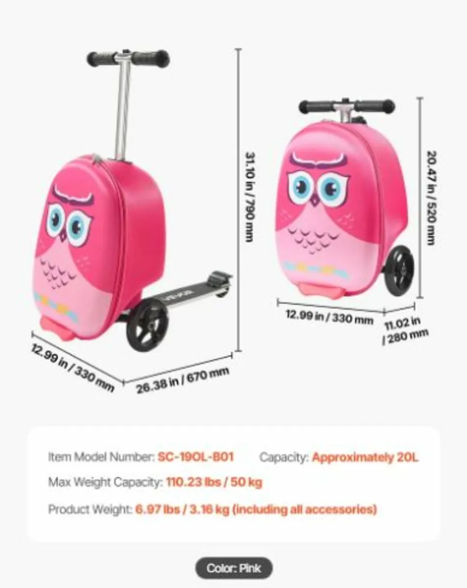 20-inch Kids Scooter Suitcase - Image 1