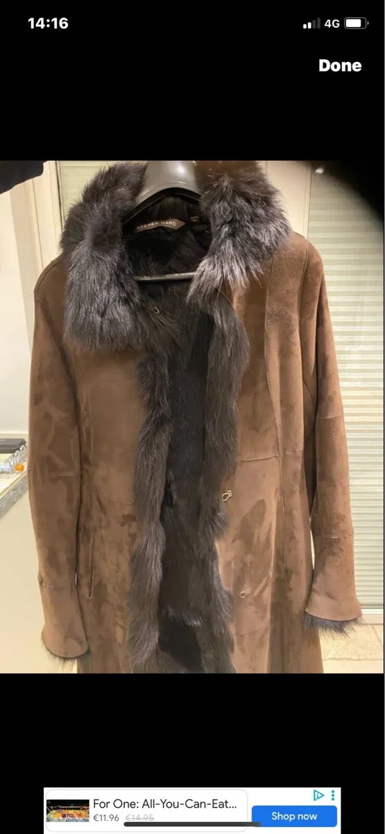 Andrew Mark Shearling Lamb Suede Coat - Image 1