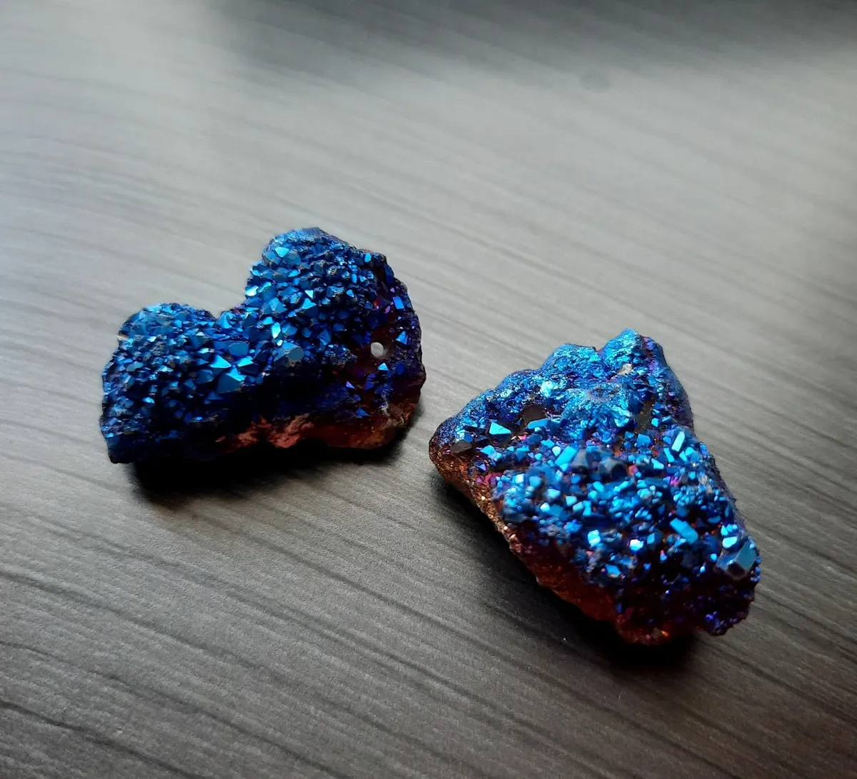 Titanium Coated  Quartz Geode Pendants