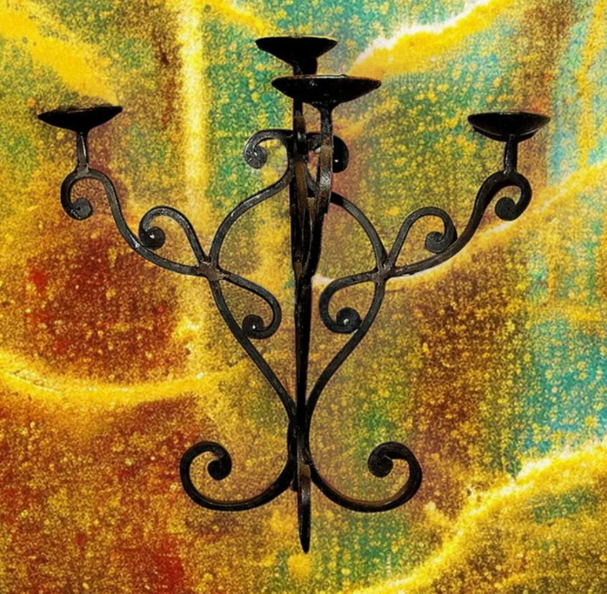 Pair Of Vintage Iron Candleabra - Image 3
