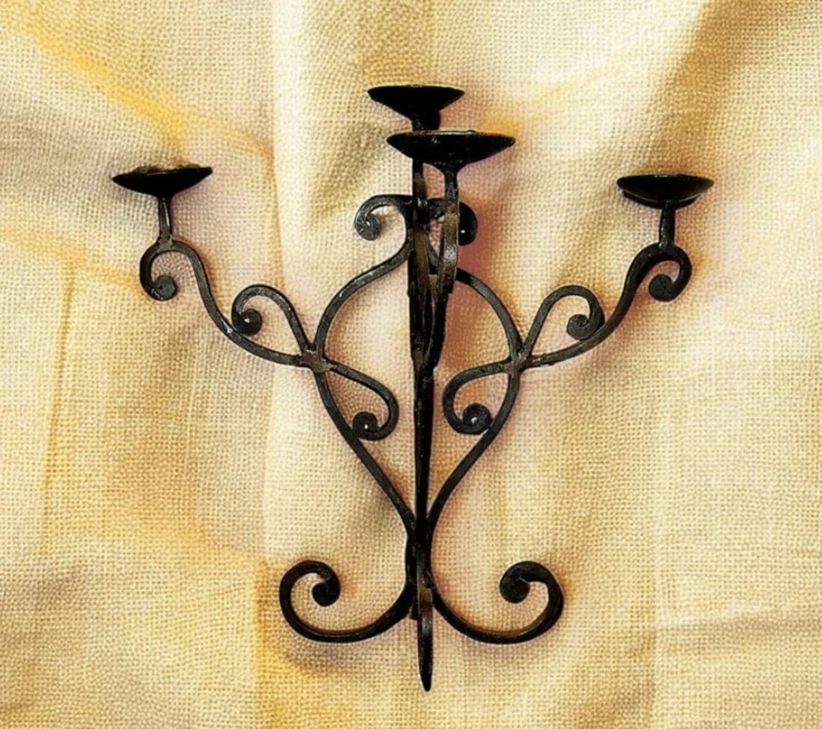Pair Of Vintage Iron Candleabra - Image 1