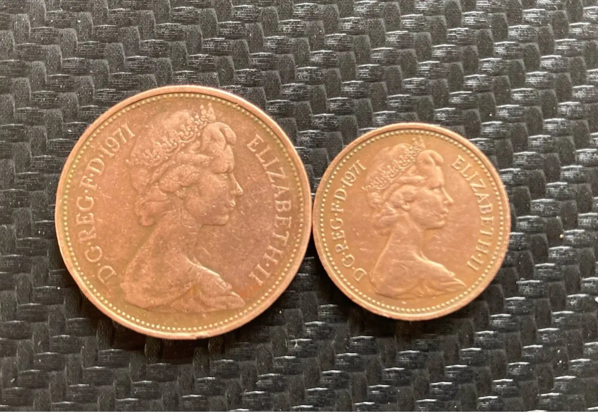 1971 1p & 2p New penny( Rare)Coin collector - Image 1