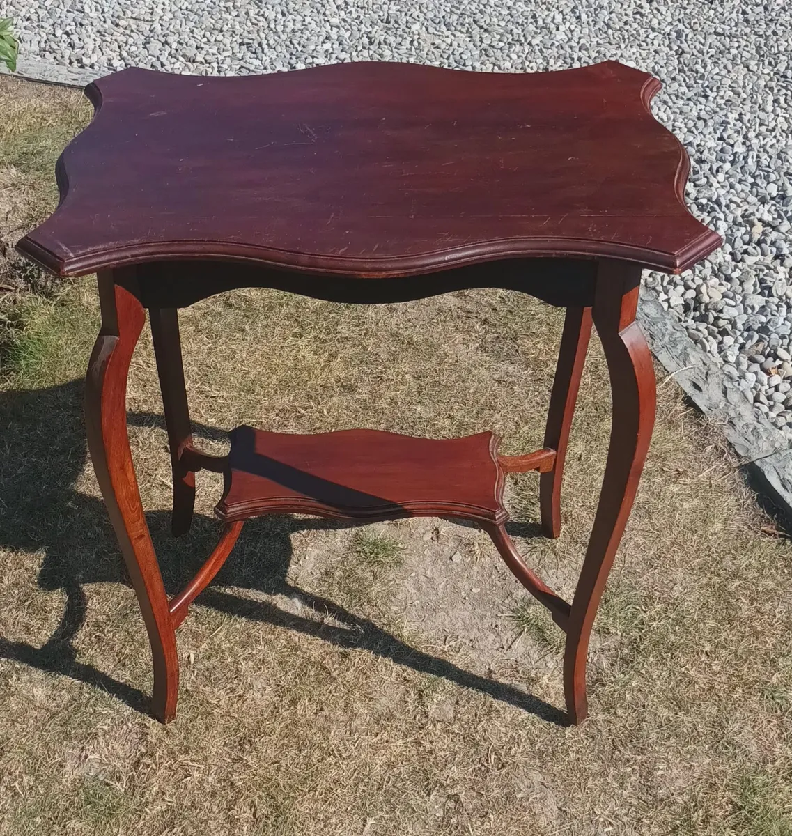 Antique Edwardian 2 tier occasional table, D18 - Image 1