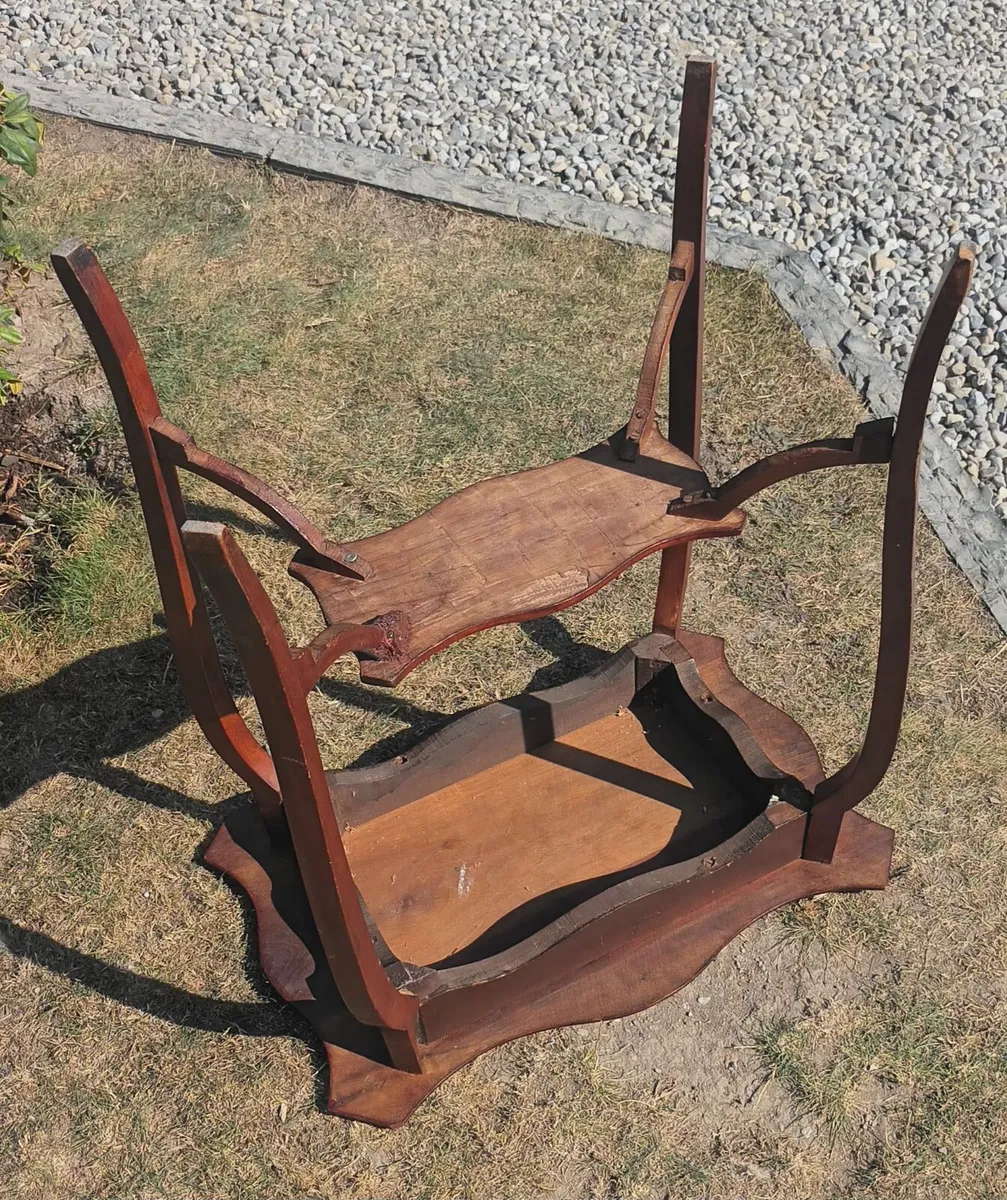 Antique Edwardian 2 tier occasional table, D18 - Image 3